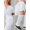 thumbnail image 4 of Adar Addition Go-Higher Scrub Set For Women - Notched V-Neck Scrub Top & Skinny Cargo Scrub Pants - A9600 - White - XXS, 4 of 7