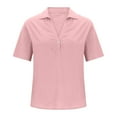 thumbnail image 6 of Byworldtasic Womens Short Sleeve Tops Collared V Neck Shirts Work Tunic Tops Basic Dressy Blouses, 6 of 6