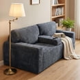 thumbnail image 2 of Leumius 91.7" Boneless Couches for Living Room,Plush Corduroy 3 Seater Sofa with Built-in Cup Holders and Side Storage Pocket,No Assembly,Gray, 2 of 13