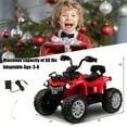 thumbnail image 4 of Costway 12V Kids Ride On ATV Electric 4-Wheeler Quad 2 Speeds with Mp3 & Headlights Red, 4 of 7