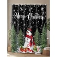 thumbnail image 4 of Snowman Merry Christmas Shower Curtain Set ，Waterproof Fabric Shower Curtains Black Winter Socks Xmas Tree Shower Curtains for Bathroom,Bathroom Decor 72"x78", 4 of 6