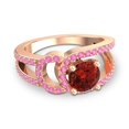 thumbnail image 3 of 2.50 Carat Elegant Round Shape Garnet & Pink Sapphire Gemstone Bridal Ring for Ladies Solid 18K Rose Gold Size 11.5 by Diamond-Capitals, 3 of 8