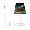 thumbnail image 2 of WOBOGO Mysterious Santa Claus Table Lamps Bedroom 3-Speed Dimmable Farm Style with Fabric Shade for Reading and Home Office, 2 of 8