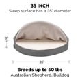 thumbnail image 4 of Furhaven Pet Dog Bed - Memory Foam Round Cuddle Nest Faux Sheepskin Snuggery Blanket Burrow Pet Bed with Removable Cover for Dogs and Cats, Gray, 35-Inch, 4 of 4
