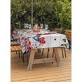 thumbnail image 2 of Outdoor Tablecloth with Umbrella Hole and Zipper, Pink Valentine's Day Rectangle Table Cloth 60x84 Inch Waterproof Tablecloth, Gnomes Floral Eucalyptus Leaves Wooden Picnic Table Cover for Patio, 2 of 7