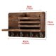 thumbnail image 5 of Organizador de sobres para correo de entrada con 4 ganchos para llaves montado en la pared, estante rústico de madera para portacorreos con, 5 of 5