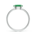 thumbnail image 2 of ANGARA Natural Oval 1.1 ct Emerald Off-Centered Solitaire Ring With Diamonds in 925 Sterling Silver for Women (Size-8x6mm) | May Birthstone, Anniversary, Jewelry Gift for Women | Natural Emerald Ring, 2 of 10