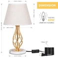 thumbnail image 6 of Haitral Vintage Gold Nightstand Lamp with Marble Base Set of 2, 6 of 8
