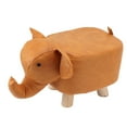 thumbnail image 3 of Reposapiés de animales con diseño innovador de elefante, tapizado, ideal para habitación infantil, sala de juegos, sala de estar, decoración en color naranja., 3 of 14