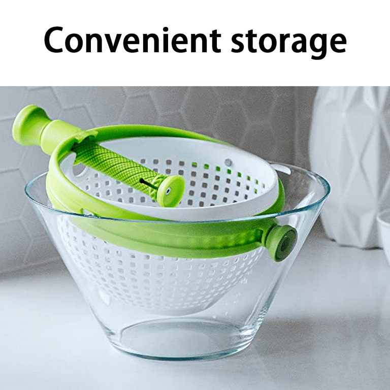 Easy-To-Use Salad Spinner, Non-Scratch, Nylon Spinning Colander, Lettuce  Spinner, Colander with Collapsible Handle