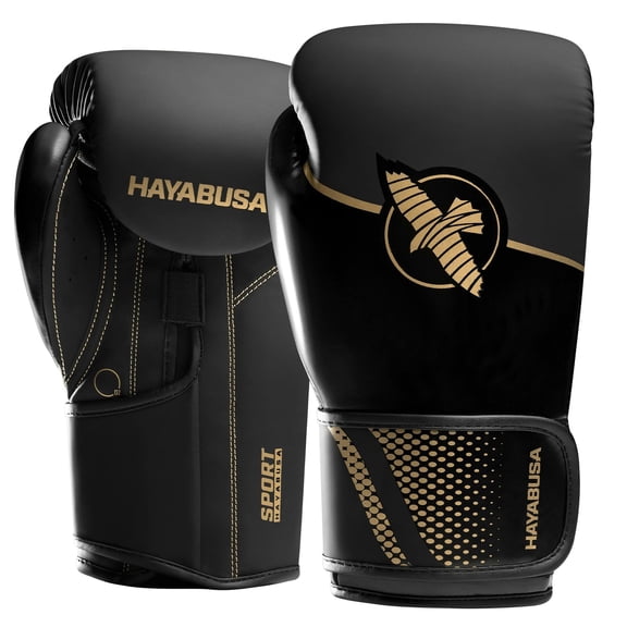 Hayabusa Sport Boxing Gloves, Black/Gold, 12oz
