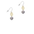 thumbnail image 2 of Delight Jewelry Silvertone Clear AB Crystal Heart Goldtone Leaf French Earrings, 2 of 4
