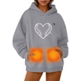 thumbnail image 4 of guisaled Mens Heated Hoodies Unisex Heated Sweatshirt Hooded Pullover USB Electric 5 Heating Zones Outdoor Jackets Winter Warm Coats, 4 of 9