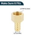 thumbnail image 4 of Accesorios de manguera de latón Unique Bargains 1/2" 1/2"NPT Niple hexagonal interno para aire, agua, aceite, gas, combustible 2 piezas tono dorado, 4 of 7