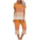thumbnail image 1 of Pijamas de Verano para Mujeres, Suelto Impreso Manga Corta Superior Y Pantalones Recortados, Cuello Redondo Casual, 1 of 6