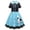 Blue, variant on Dakiuu Poodle Skirt 50s Outfit for Girls 1950's 80s Short Sleeve Button Down Collared Polka-Dot Printed Dress Toddler Kids Size 2-12 Years
