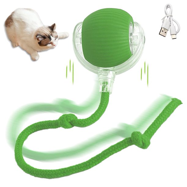 Ruifaya Pelota inteligente para gatos, juguete eléctrico con bola rodante automática, juguete interactivo para gatos y perros✔