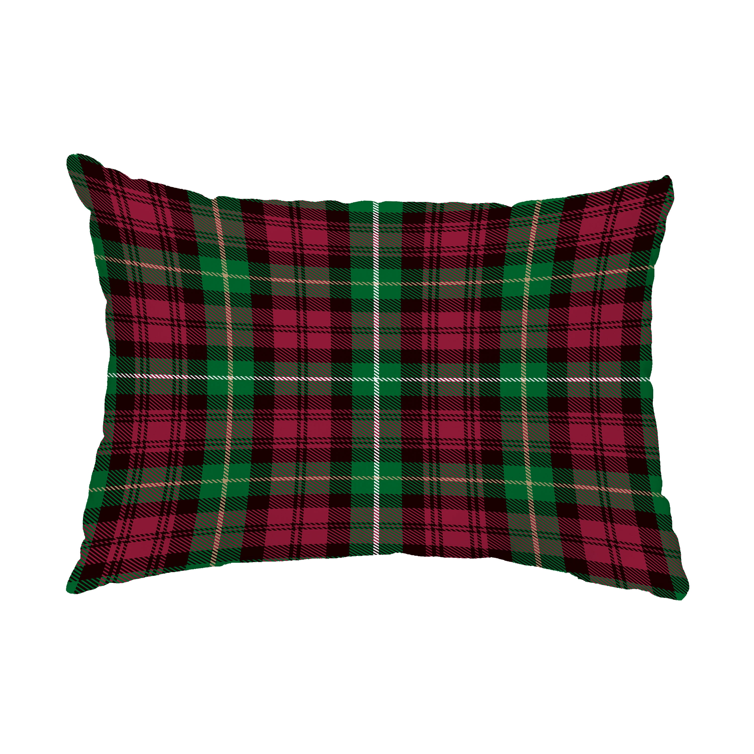 Simply Daisy, 14" x 20" Tartan Plaid Red Holiday Print Decorative