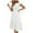 White, variant on HOMBOM A-Line Dress for Women Short Sleeve Blue Casual Dresses for Women Solid Round Neckline Summer Boho Dresses S