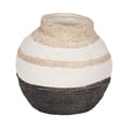 thumbnail image 6 of Textured Ceramic Striped Vase for Living Room Decor and Home Accents - Modern Decorative Flower Vase for Room, Bedroom, or Office Display - Ideal for House and Table Styling - 8", Tan & Ivory, 6 of 9