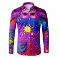 thumbnail image 4 of Mens Shirts Casual Carnival Business Long Sleeve Button Down Lapel Top Stylish Daily Wear Comfortable Dress Shirt for Men A L, 4 of 4
