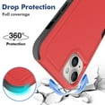 thumbnail image 4 of Decase Heavy-Duty Rugged Case for iPhone 15,Dual Layer Military Grade Drop Protection Anti-Fingerprint Anti-Scratch Hard Back Cover Silicone Bumper Shockproof Protective Case for iPhone 15,Red, 4 of 5