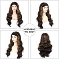 thumbnail image 4 of XIAQUJ Headband Wig Body Wave Long Wave Black Wig Black Female Headband Wig Wigs for Women B, 4 of 5
