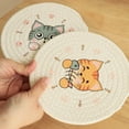 thumbnail image 3 of AMERTEER Round Braided Placemats Cartoon Kitty Round Table Placemats 2 Sizes for Home Wedding Party Decor, 3 of 6