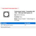 thumbnail image 2 of Turbocharger Gasket - Compatible with 1986 - 1988 Audi 5000 Quattro CS 1987, 2 of 2