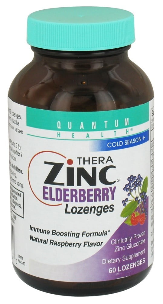 Quantum Thera Zinc Elderberry Lozenges Raspberry 60 Lzngs Quantum Health - Thera Zinc Elderberry Lozenges Natural Raspberry