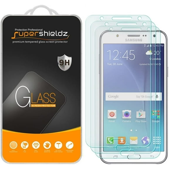 [3-Pack] Supershieldz for Samsung "Galaxy J7 Neo" Tempered Glass Screen Protector, Anti-Scratch, Anti-Fingerprint, Bubble Free