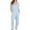 Light Blue, variant on HBFAGFB Jumpsuits for Women Overalls Casual Short Sleeve Long Trousers Rompers with Pockets Orange Size M