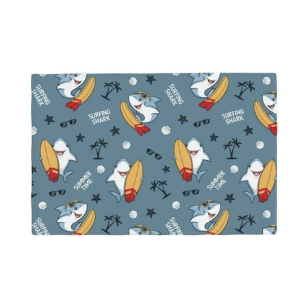 

Placemats Set Of 4 / 6 Surf Shark Placemats For Dining Table Indoor/Outdoors Heat Resistant Washable Placemats 18 X 12