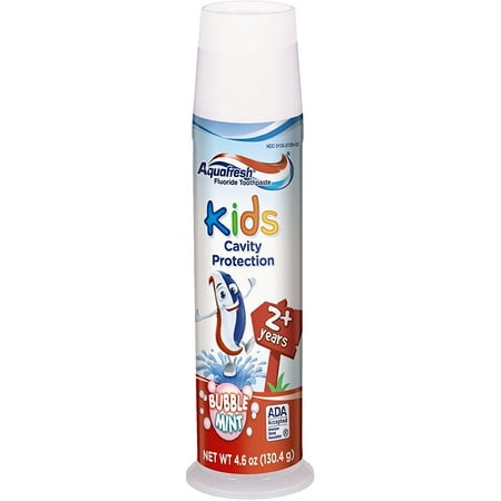 Aquafresh Fluoride Toothpaste Kids Cavity Protection Bubble Mint, 4.6