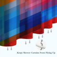 thumbnail image 6 of Red and Blue Checkered Pattern Modern Waterproof Shower Curtain Set with 12 Hooks, Washable Decorative Bathroom Shower Curtain, 6 of 6