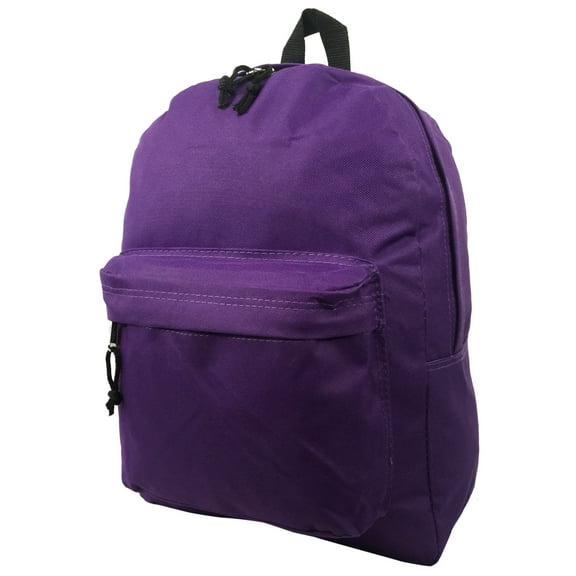 K-Cliffs Unisex Case of 40 Pieces Basic 16" School Backpack, Purple,Elementary-Adult, Polyester