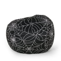 Black and White Spiderweb Halloween Bean Bag 35x35x30 Inch Cozy & Removable Covers