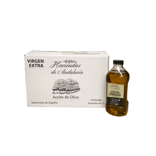 Caja de 8 Aceite De Oliva Español Extra Virgen Haciendas De Andalucía 2l