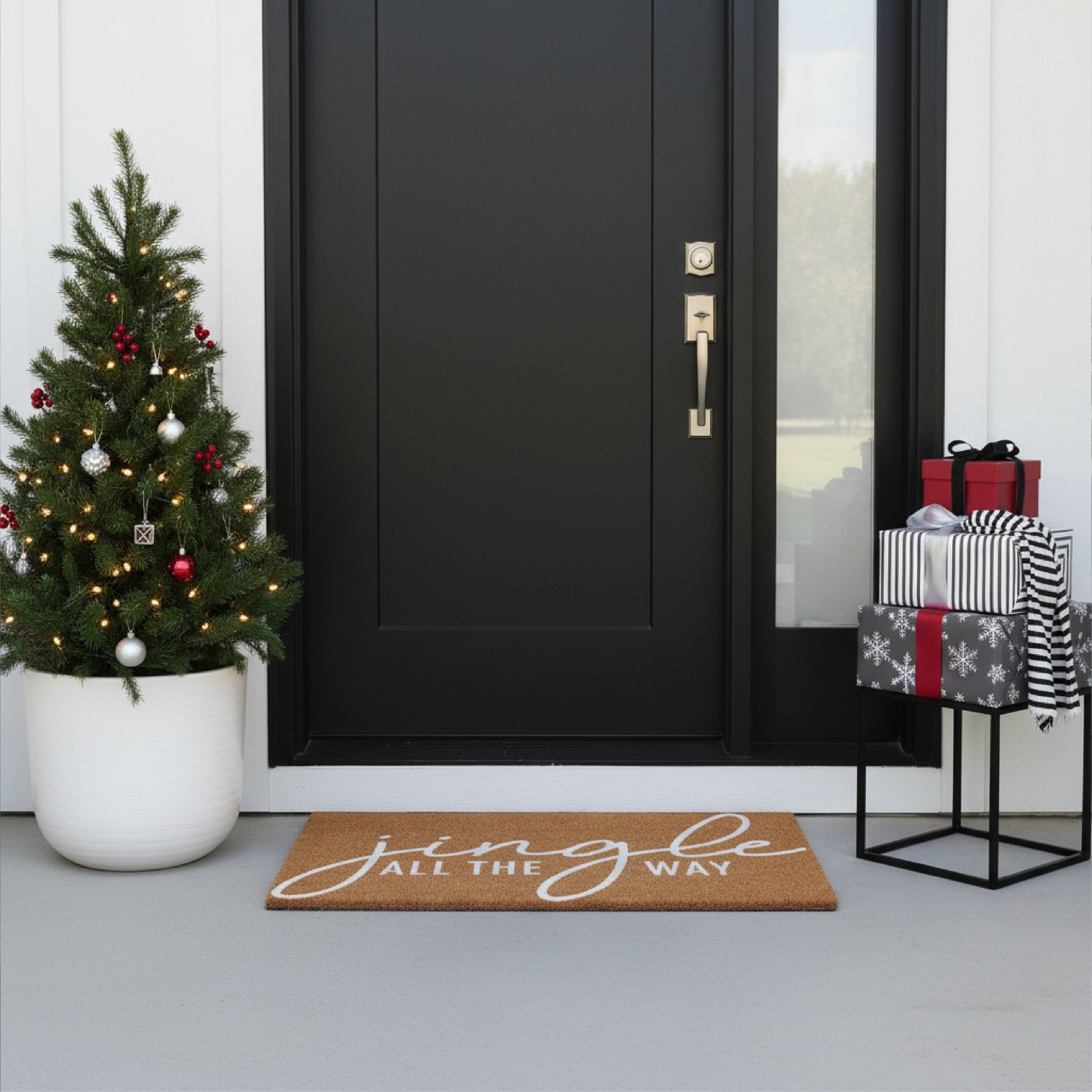 White Jingle All the Way Doormat 24" x 36"
