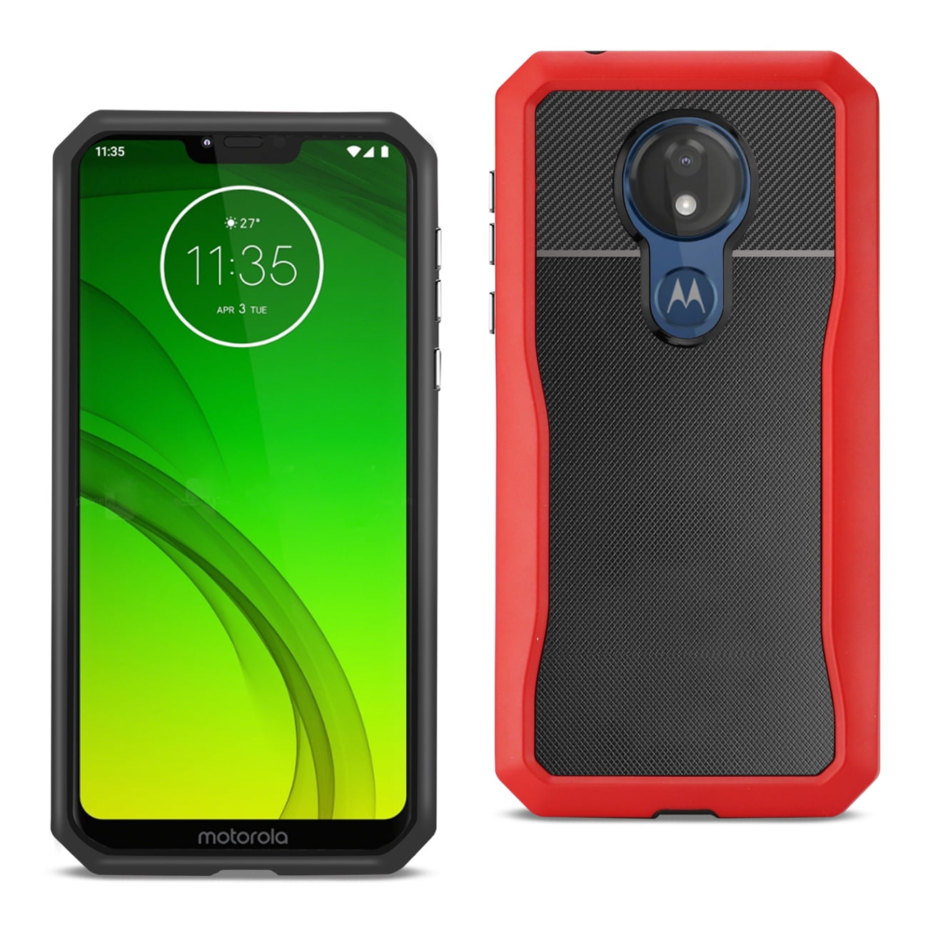 Motorola Moto G7 Power Full Coverage Shockproof Case In Red