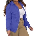 thumbnail image 5 of Domzest Womens Sweatshirt Full-Zip Long Sleeve 3X-5X Hoodie Winter Light Trendy Cotton Drawstring Oversize Sweatshirts Casual with Pocket Jacket Royal Blue 2XLarge, 5 of 5