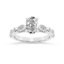IGI Certified 3 Carat Oval Shape Lab Grown Diamond Engagement Ring | 14K White Gold |Larisa Side Stone Diamond Ring | FG-VS1-VS2 Quality Friendly Diamonds