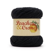 Peaches & Creme Solid 4 Medium Cotton Yarn, Black 2.5oz/70.9g, 120 Yards