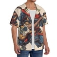 thumbnail image 2 of Fotbe Samurai Frog Guitar Camisa Estampada de Manga Corta para Hombre, Casual de Verano, Estilo Playero, Sin Arrugas-4X-Large, 2 of 5