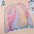 thumbnail image 6 of Colorful Marble Pattern Women's Floral Printed Sweatshirt Long Sleeve Crewneck Casual Loose Vintage Graphic Pullover Tops, 6 of 7