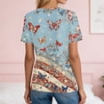 thumbnail image 7 of Women's 250th Anniversary USA Shirt Patriotic Flag Print V-Neck Button Short Sleeve T-Shirts, 7 of 7