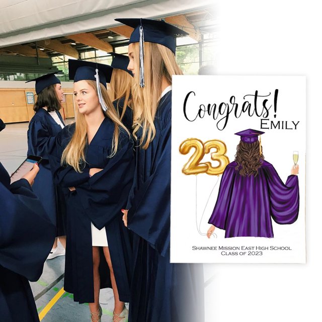 YAOMOBB 2023 Grad Gift Card Celebrate Graduation Season with Clear Printing 2023 Theme Graduation Greeting Card