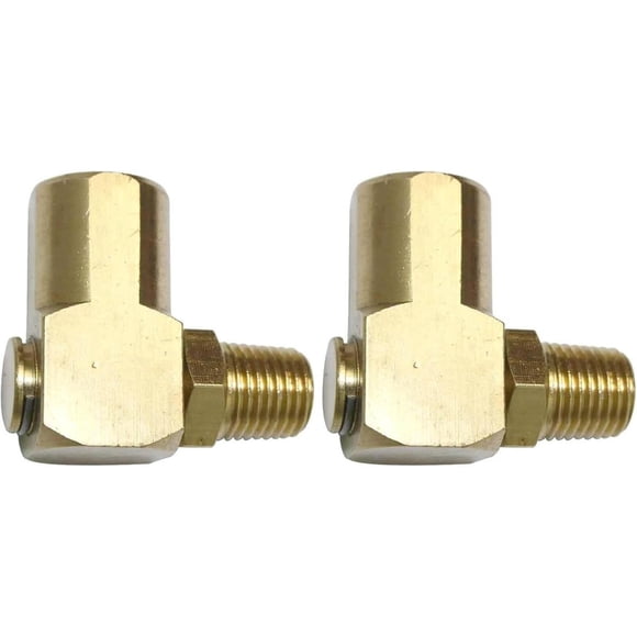 2 Interstate Pneumatics 90 Degree Brass Swivel Fitting 1/4 Inch Female x 1/4 Inch NPT Male FS14