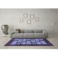 thumbnail image 3 of Ahgly Company Machine Washable Indoor Square Abstract Blue Modern Area Rugs, 5' Square, 3 of 4
