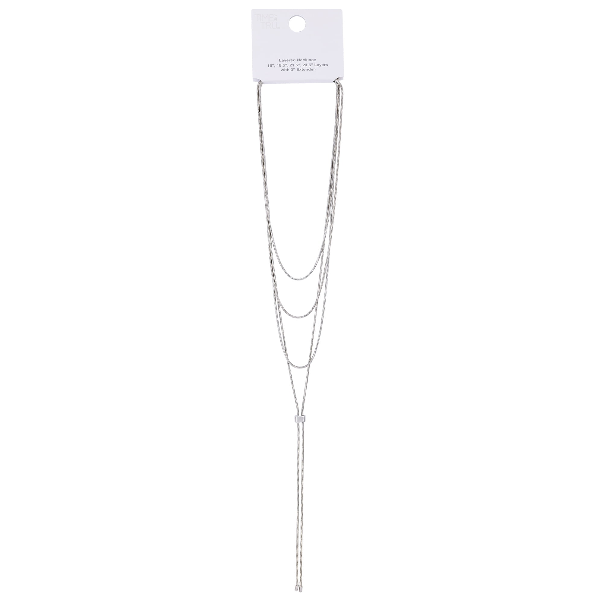 Time and Tru Women's Silvertone Layered Y Necklace